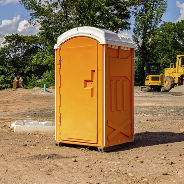 how often are the porta potties cleaned and serviced during a rental period in Chalmers Indiana